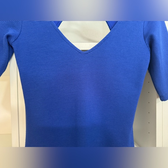 Dynamite Ribbed Electric Blue Midi Dress - Picture 2 of 9